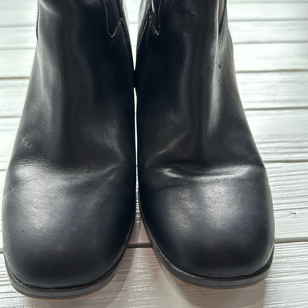 Franco Sarto Anberlin Black Leather Block Heel Boots - Picture 7 of 7